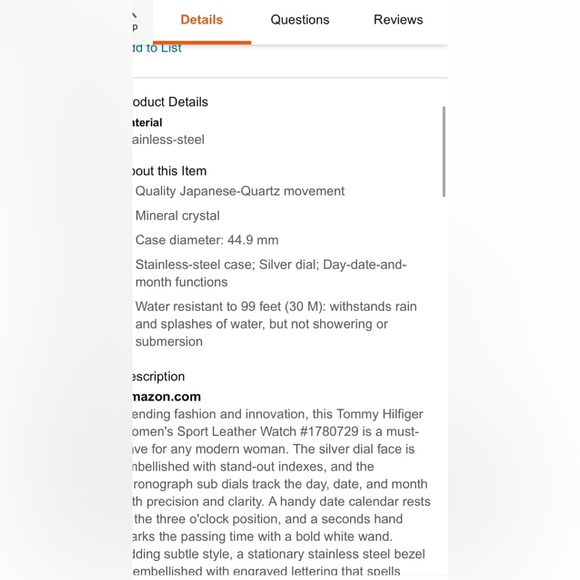 Tommy Hilfiger Women's 1780729 Sport Leather Watch - Picture 9 of 10